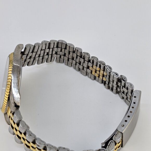 VTG Cosort Men's Watch 36MM Gold Dial Two Tone Band Up to 8" New Battery - Picture 14 of 15